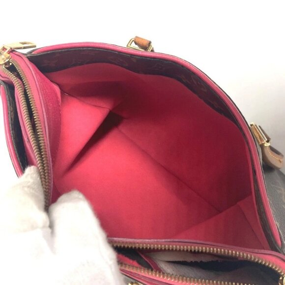 LOUIS VUITTON M40466 Monogram Pallas Hand Bag Tote Bag Brown/Pink Based - Picture 14 of 16